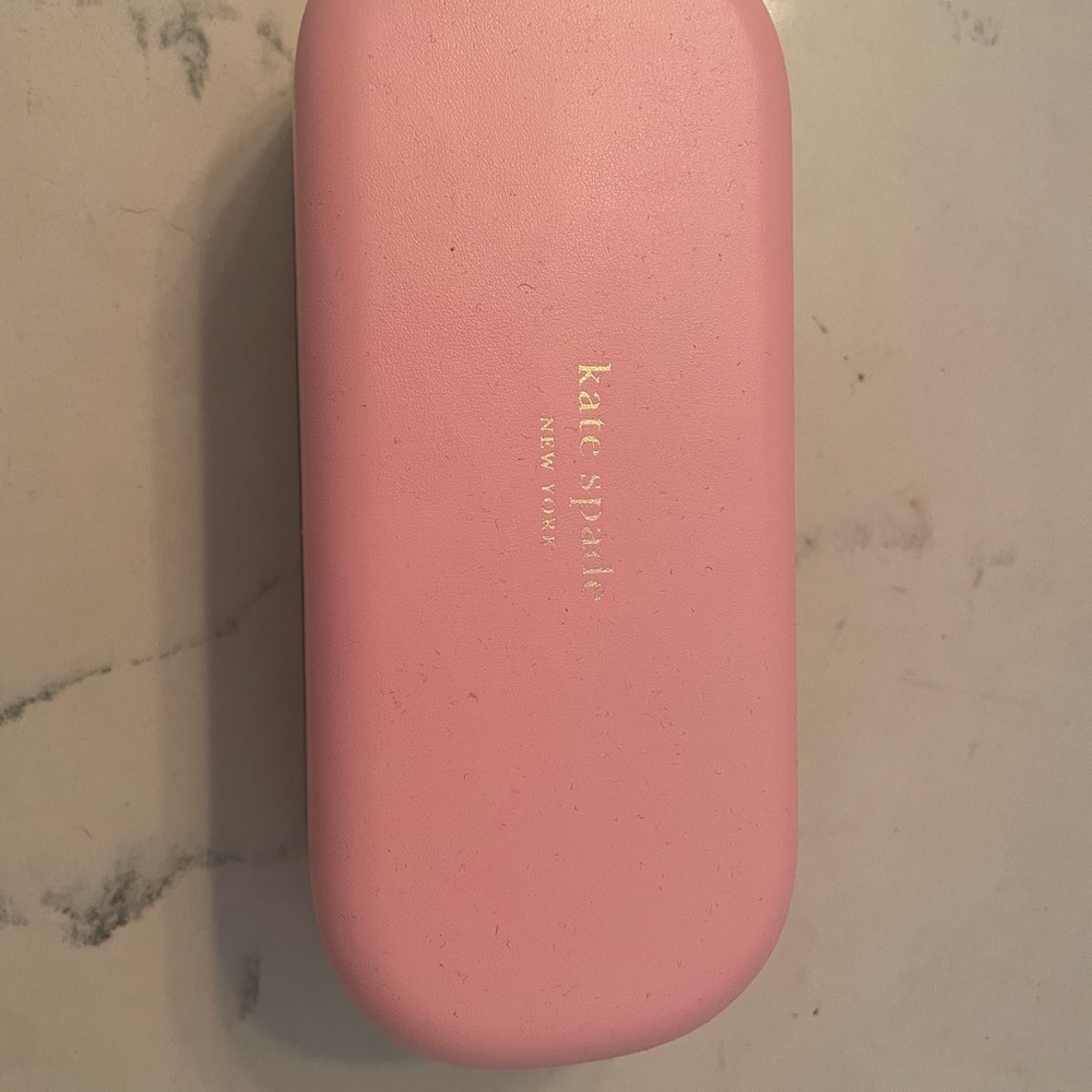 Kate Spade Hard Glasses Case - Pink & Green with Branded Cleaning Cloth